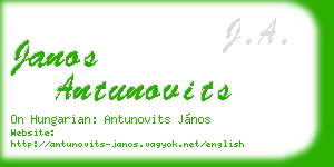 janos antunovits business card